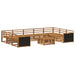 Utendørs sofa-sett 10 pcs Naturlig Solid akasietre