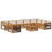 Utendørs sofa-sett 10 pcs Naturlig Solid akasietre