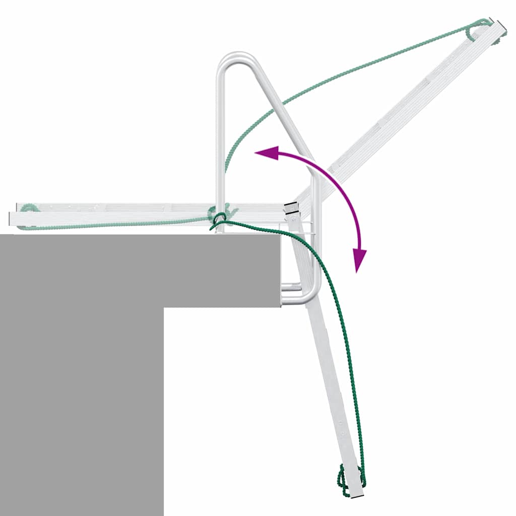 4-trinns dokkestige sølv 58 x 77 x 166 cm Aluminium