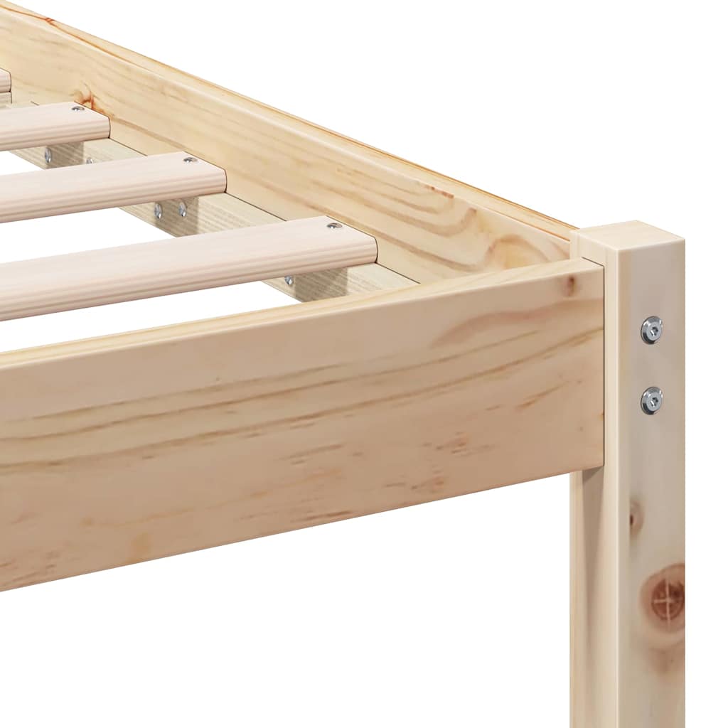 Sengestamme med hodegjerde Brun 200 x 200 cm Heltre furu