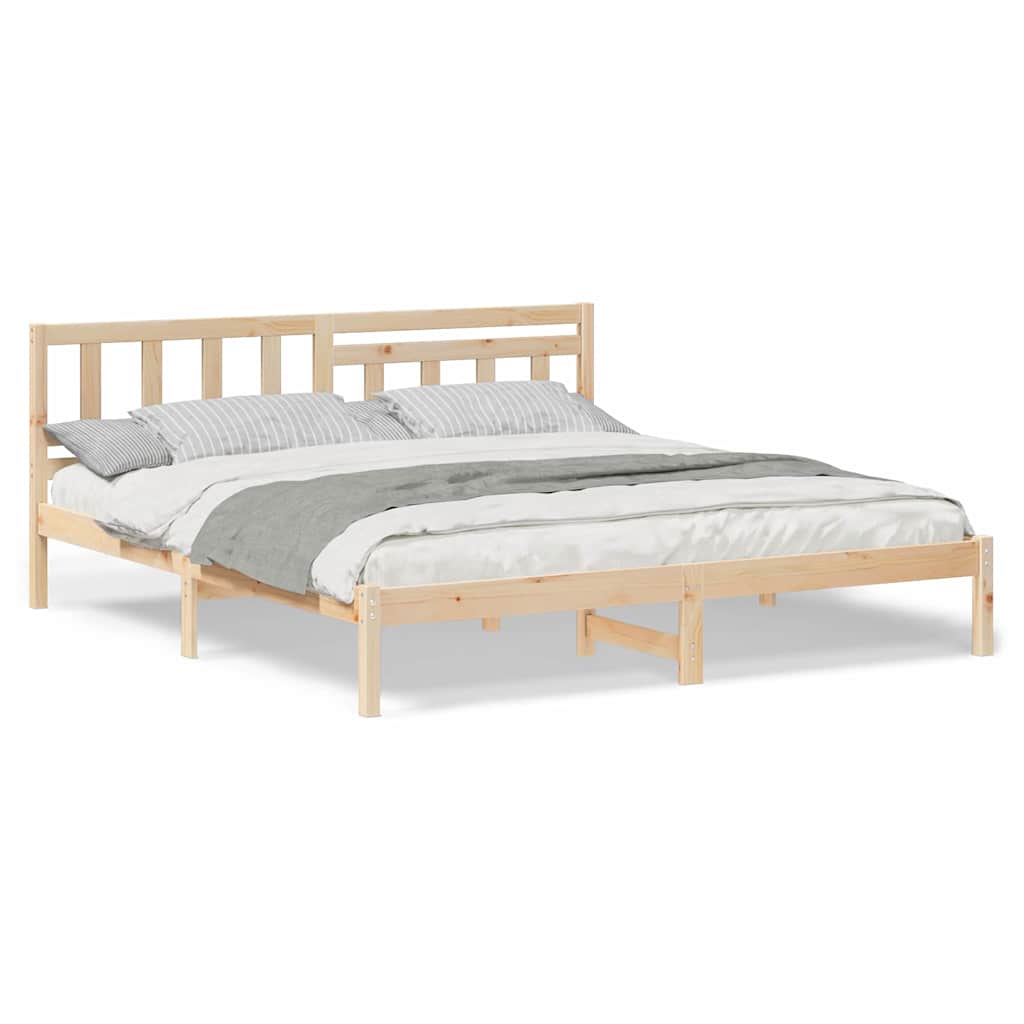Sengestamme med hodegjerde Brun 200 x 200 cm Heltre furu