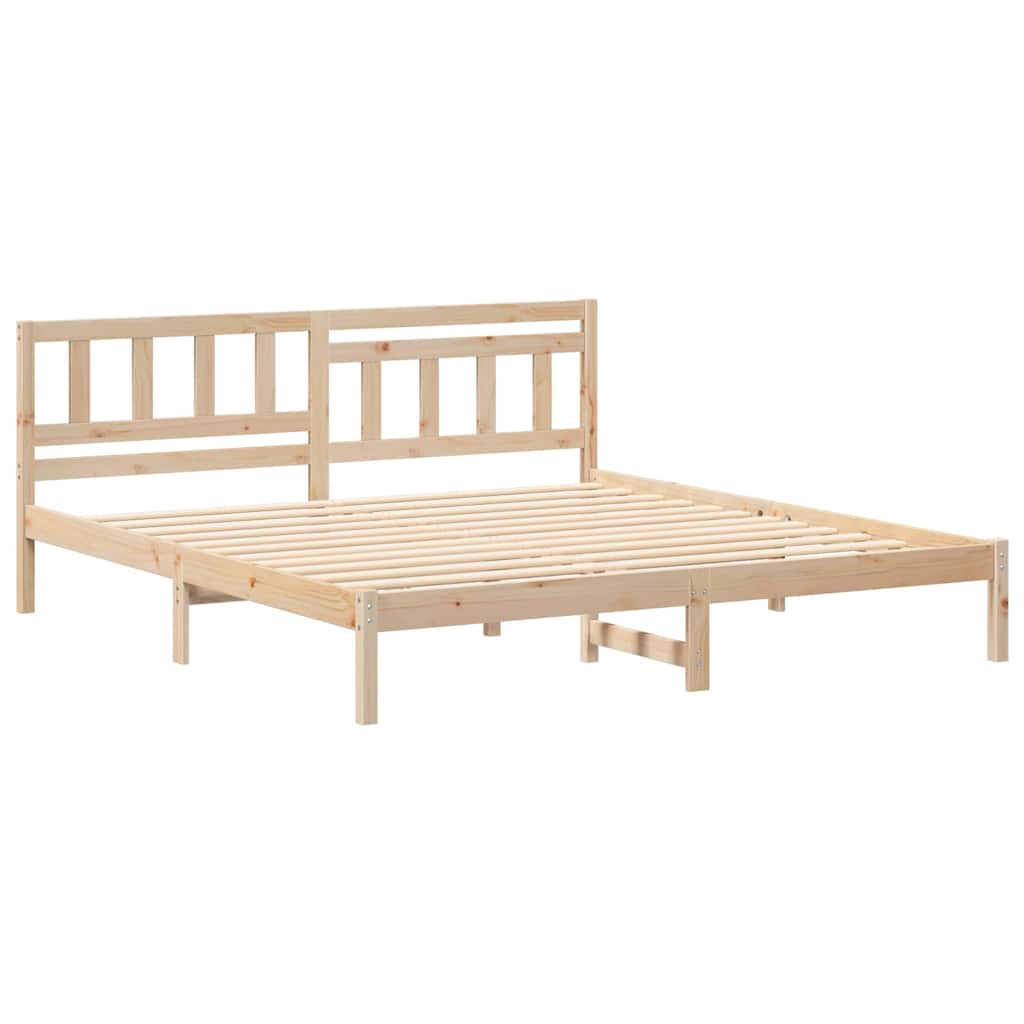 Sengestamme med hodegjerde Brun 180 x 200 cm Heltre furu