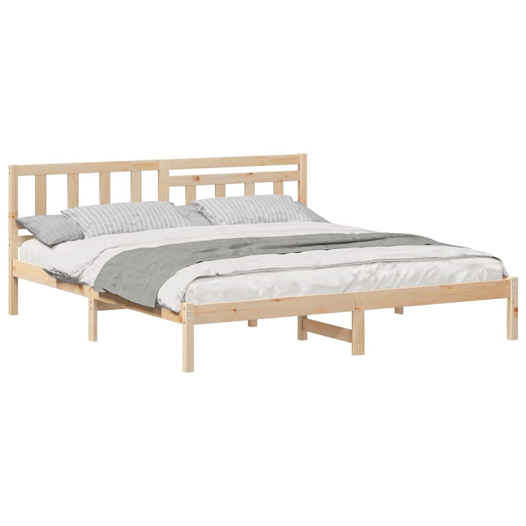 Sengestamme med hodegjerde Brun 180 x 200 cm Heltre furu
