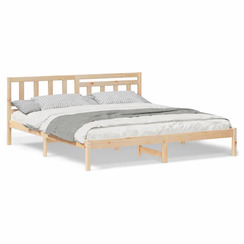 Sengestamme med hodegjerde Brun 180 x 200 cm Heltre furu