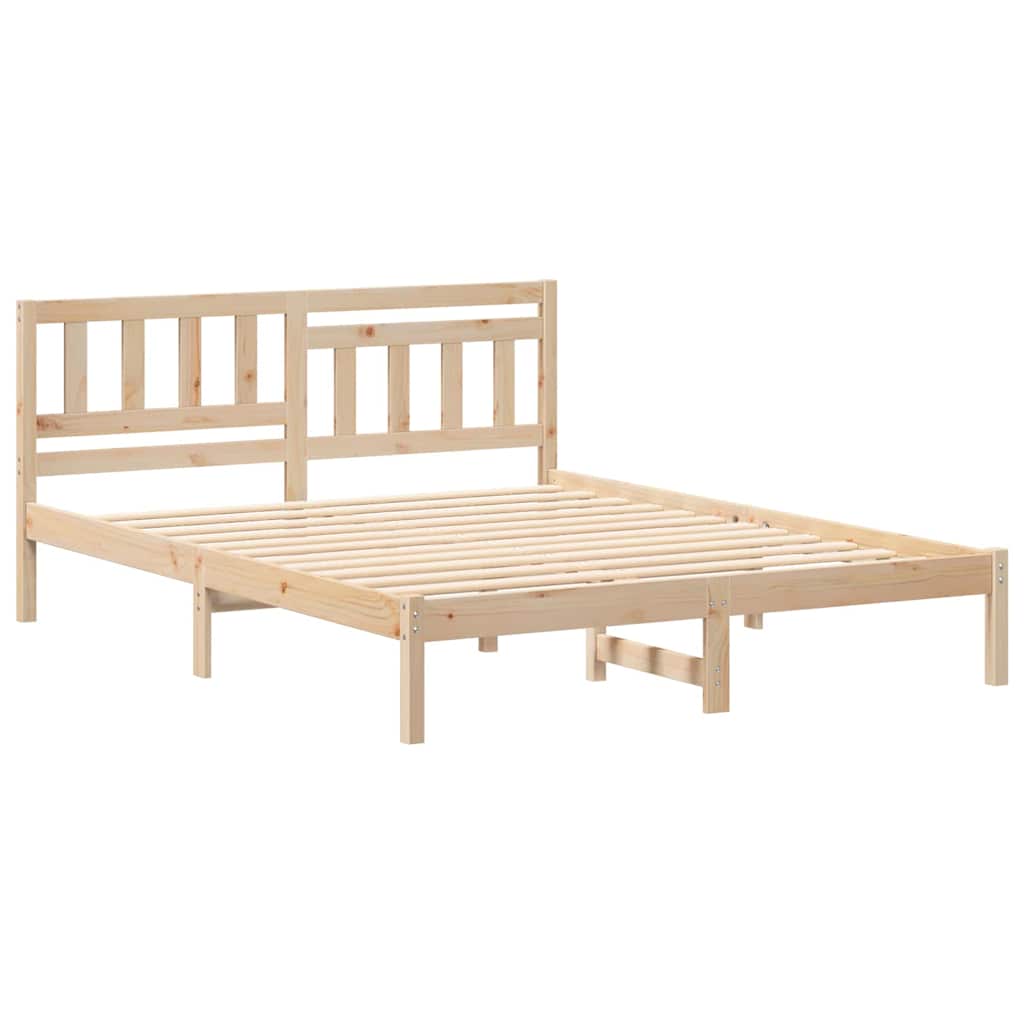 Sengestamme med hodegjerde Brun 160 x 200 cm Heltre furu