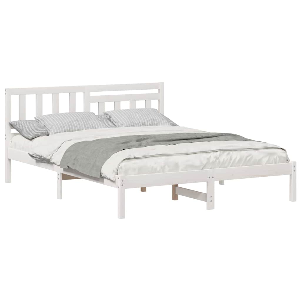 Sengestamme med hodegjerde Hvit 160 x 200 cm Heltre furu