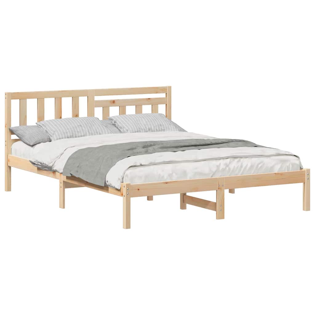 Sengestamme med hodegjerde Brun 150 x 200 cm Heltre furu
