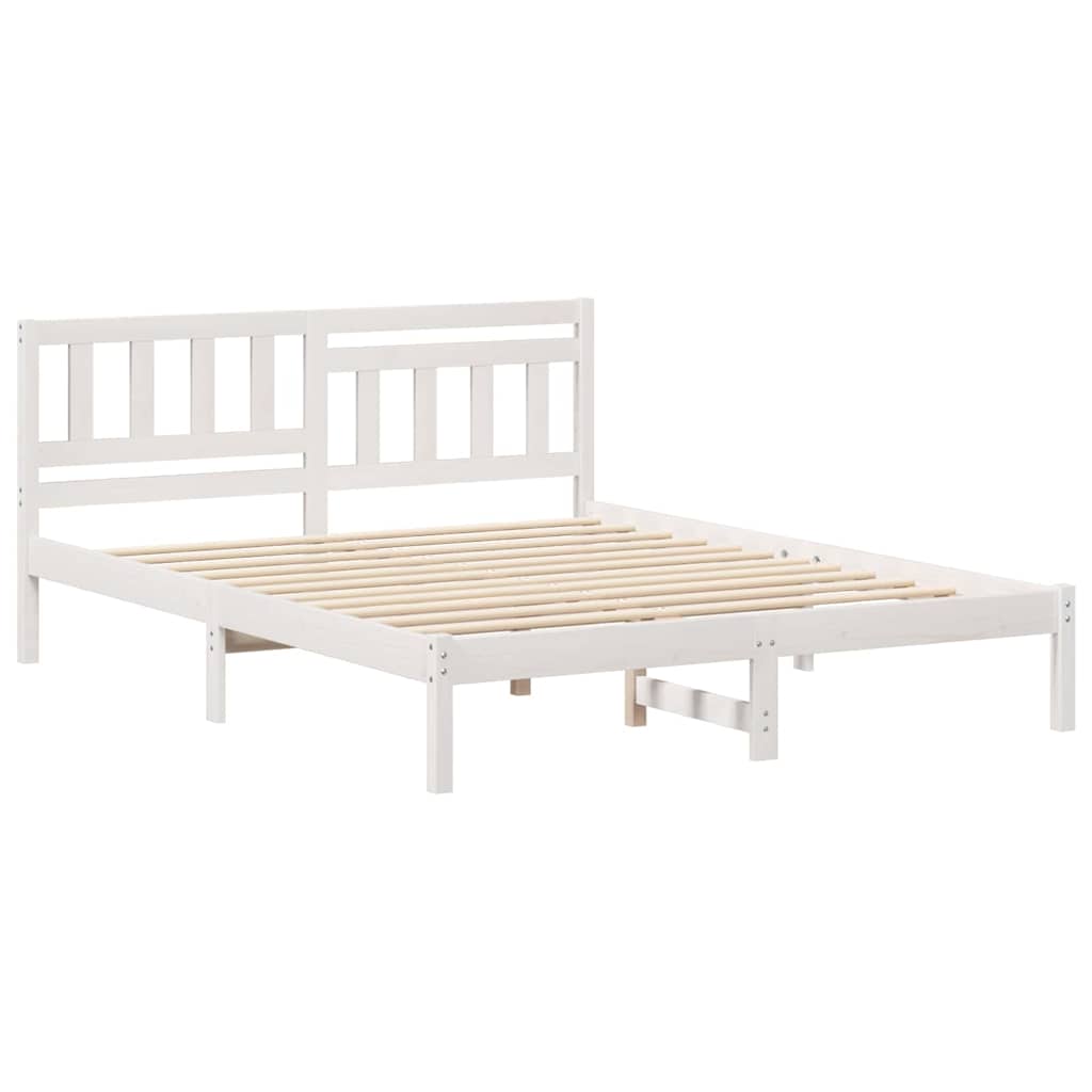 Sengestamme med hodegjerde Hvit 150 x 200 cm Heltre furu