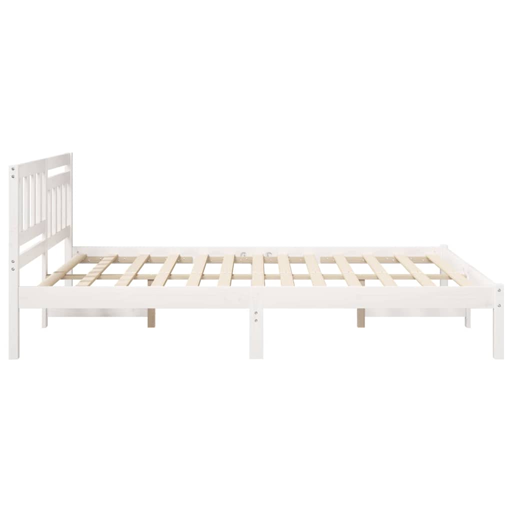 Sengestamme med hodegjerde Hvit 150 x 200 cm Heltre furu
