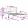 Sengestamme med hodegjerde Hvit 150 x 200 cm Heltre furu