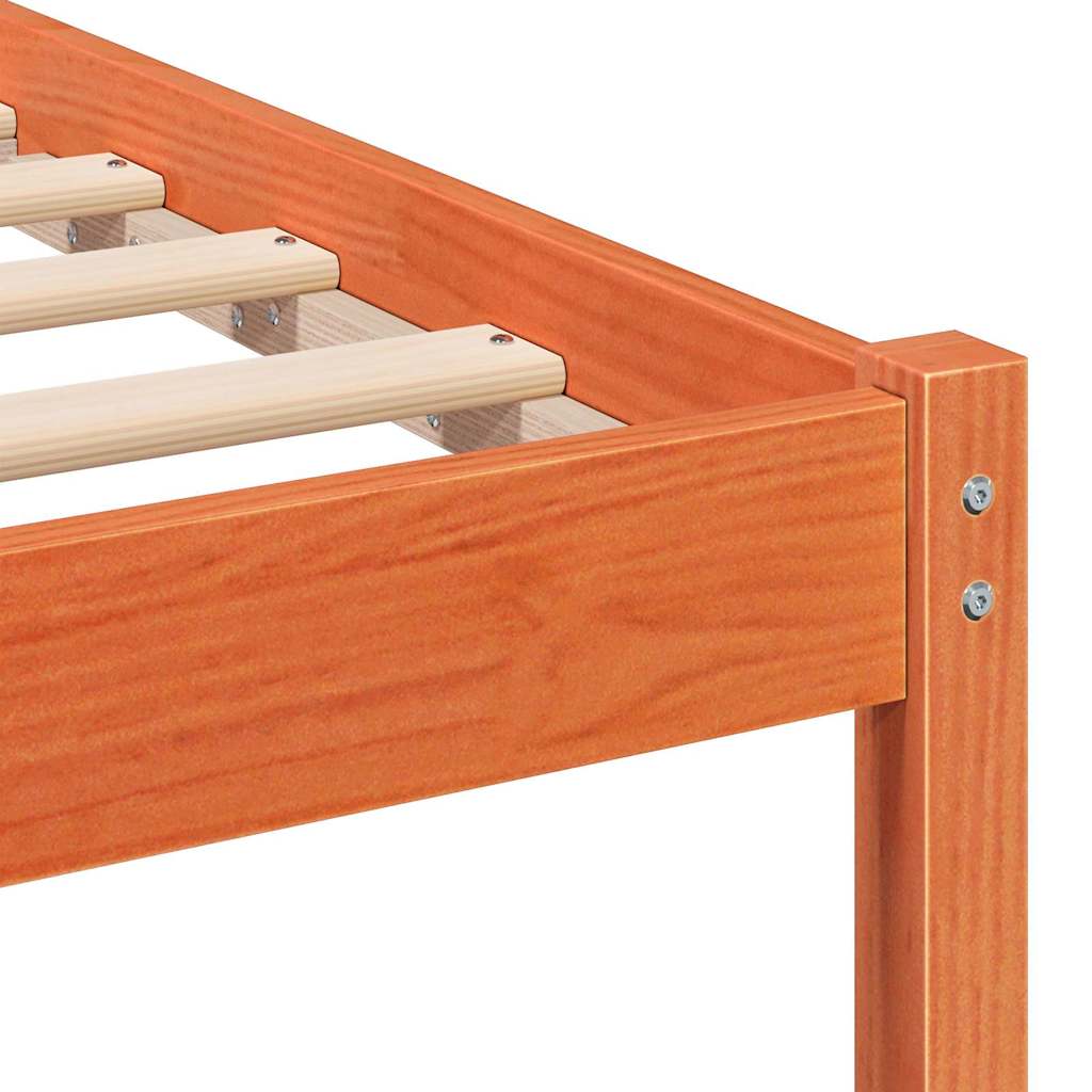 Sengestamme med hodegjerde Voksbrun 150 x 200 cm Heltre furu