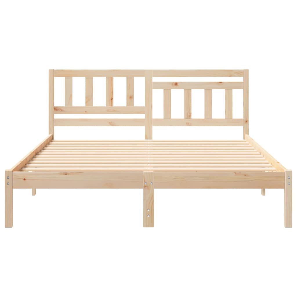 Sengestamme med hodegjerde Brun 140 x 200 cm Heltre furu