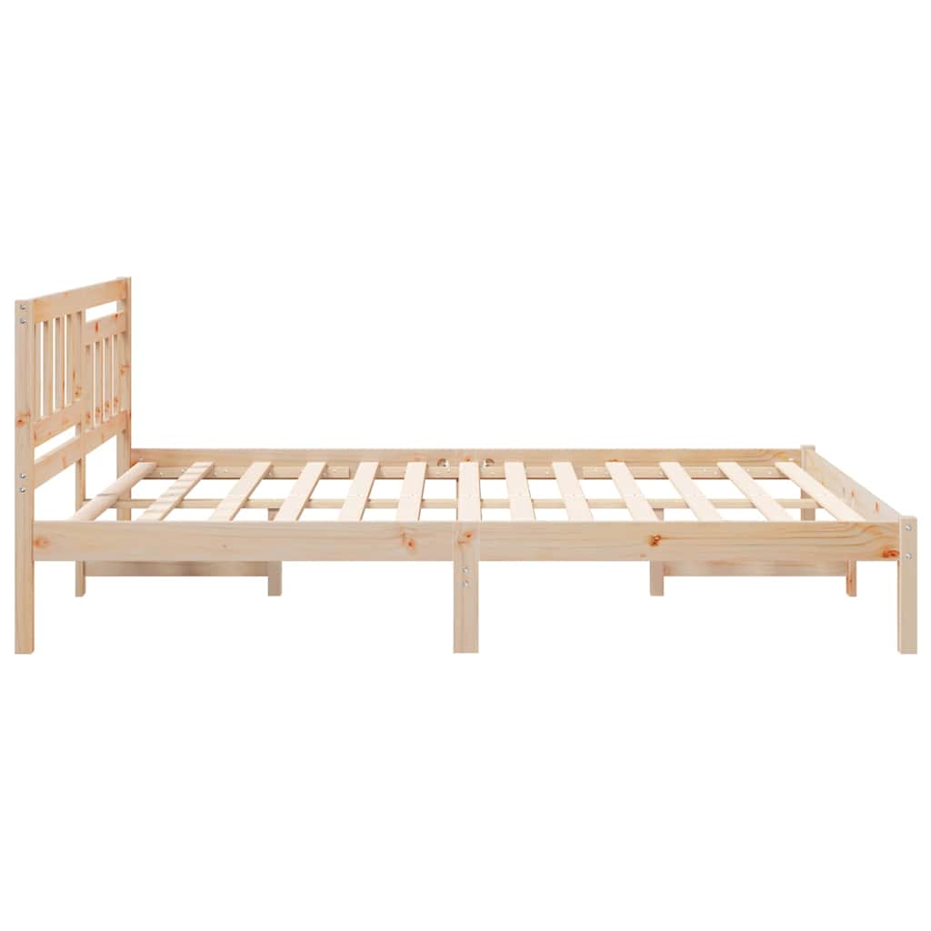 Sengestamme med hodegjerde Brun 140 x 200 cm Heltre furu