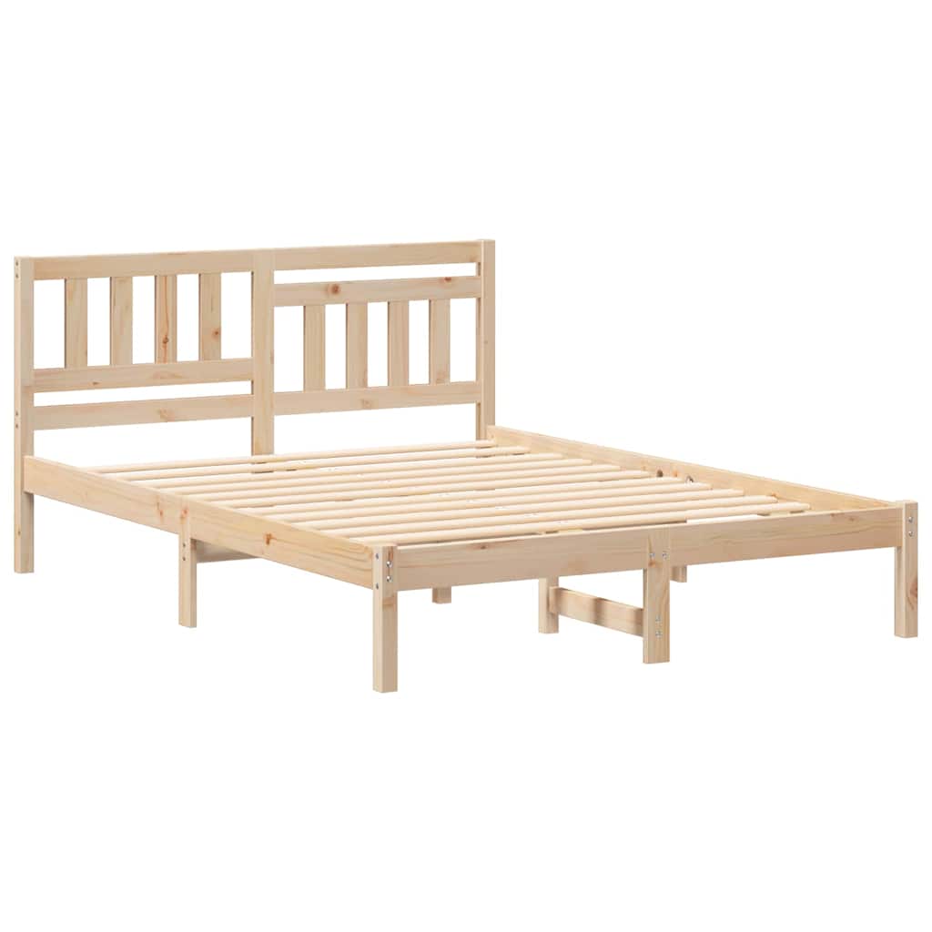 Sengestamme med hodegjerde Brun 140 x 190 cm Heltre furu