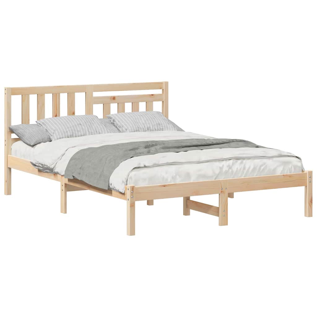 Sengestamme med hodegjerde Brun 140 x 190 cm Heltre furu