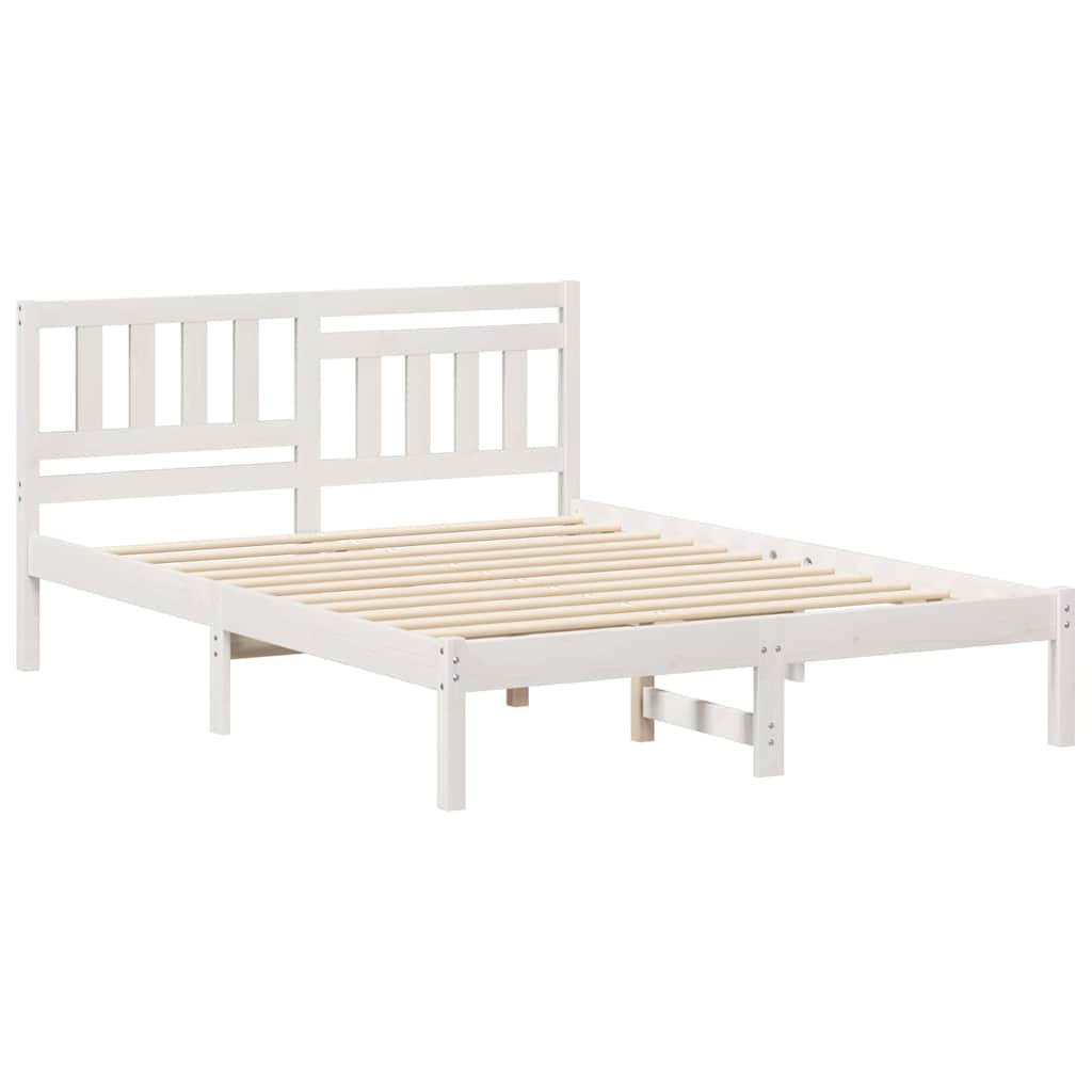 Sengestamme med hodegjerde Hvit 120 x 190 cm Heltre furu