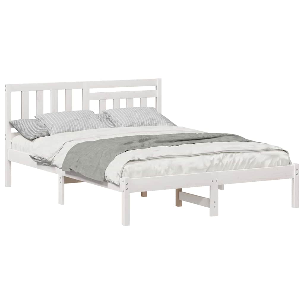 Sengestamme med hodegjerde Hvit 120 x 190 cm Heltre furu