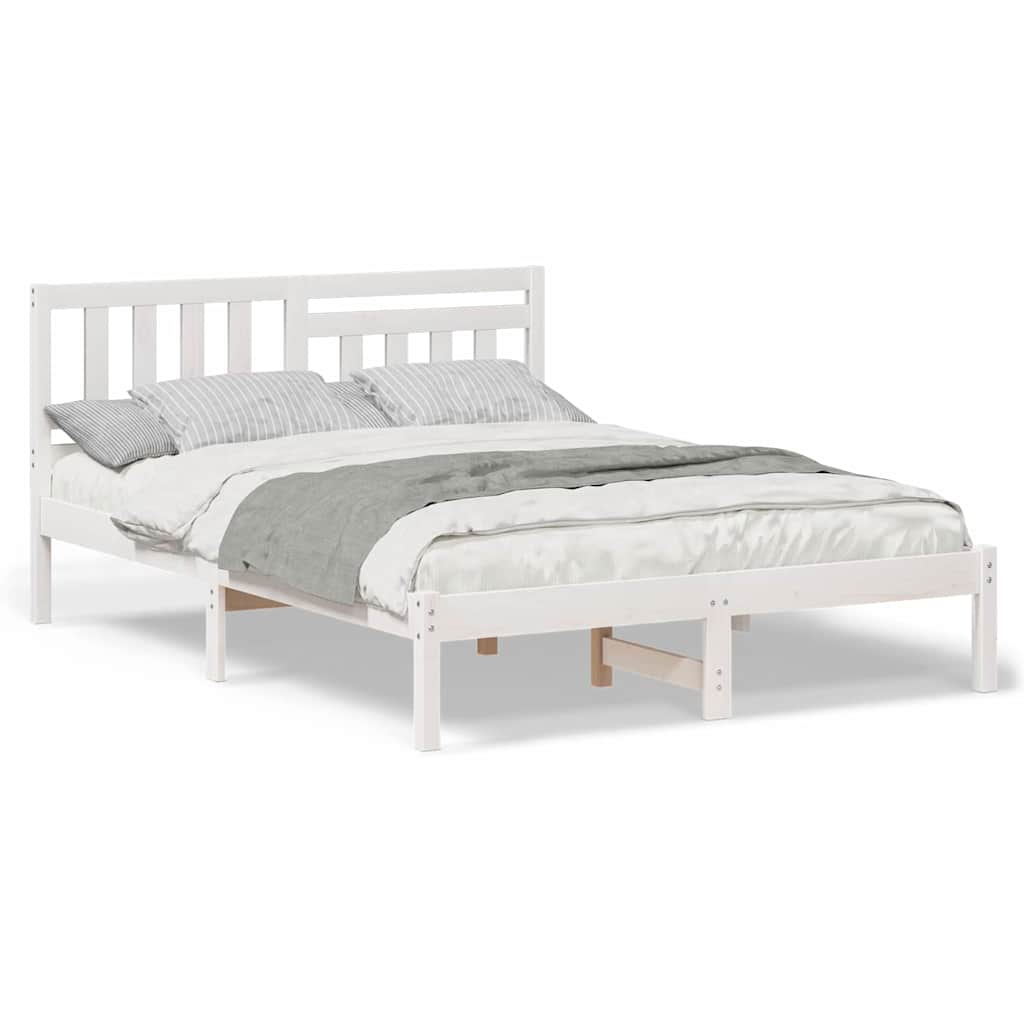 Sengestamme med hodegjerde Hvit 120 x 190 cm Heltre furu