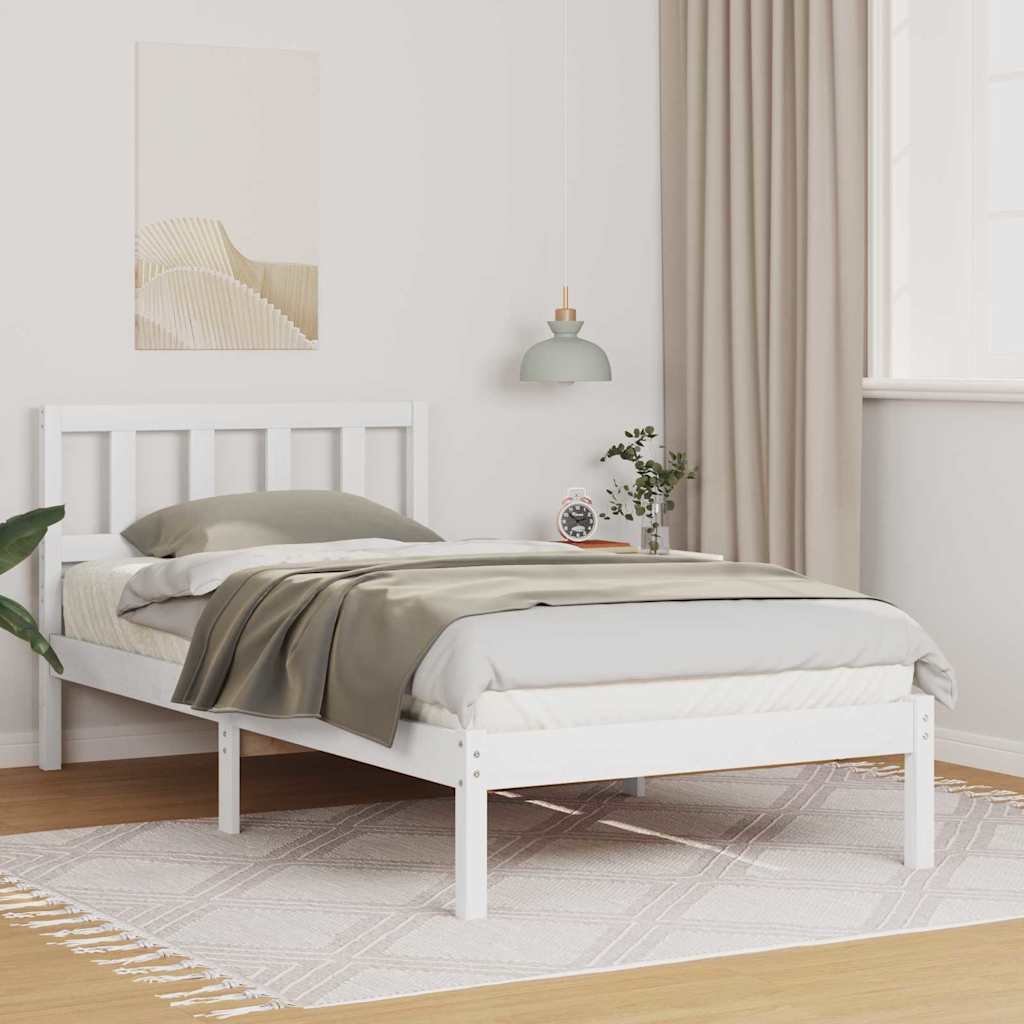 Sengestamme med hodegjerde Hvit 80 x 200 cm Heltre furu
