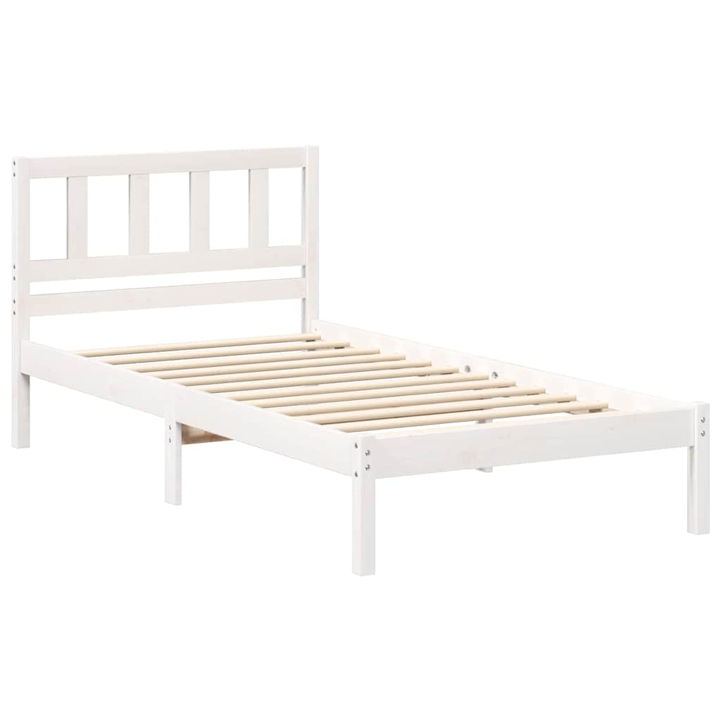 Sengestamme med hodegjerde Hvit 80 x 200 cm Heltre furu