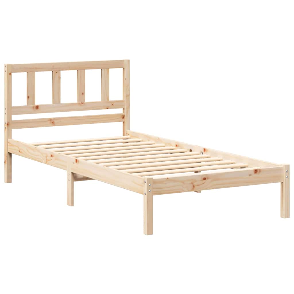 Sengestamme med hodegjerde Brun 90 x 200 cm Heltre furu