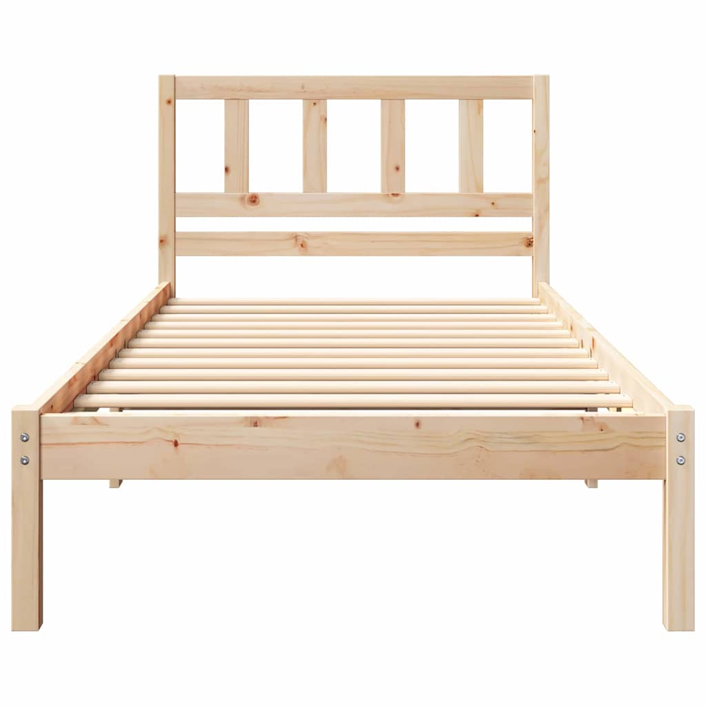 Sengestamme med hodegjerde Brun 100 x 200 cm Massiv furu