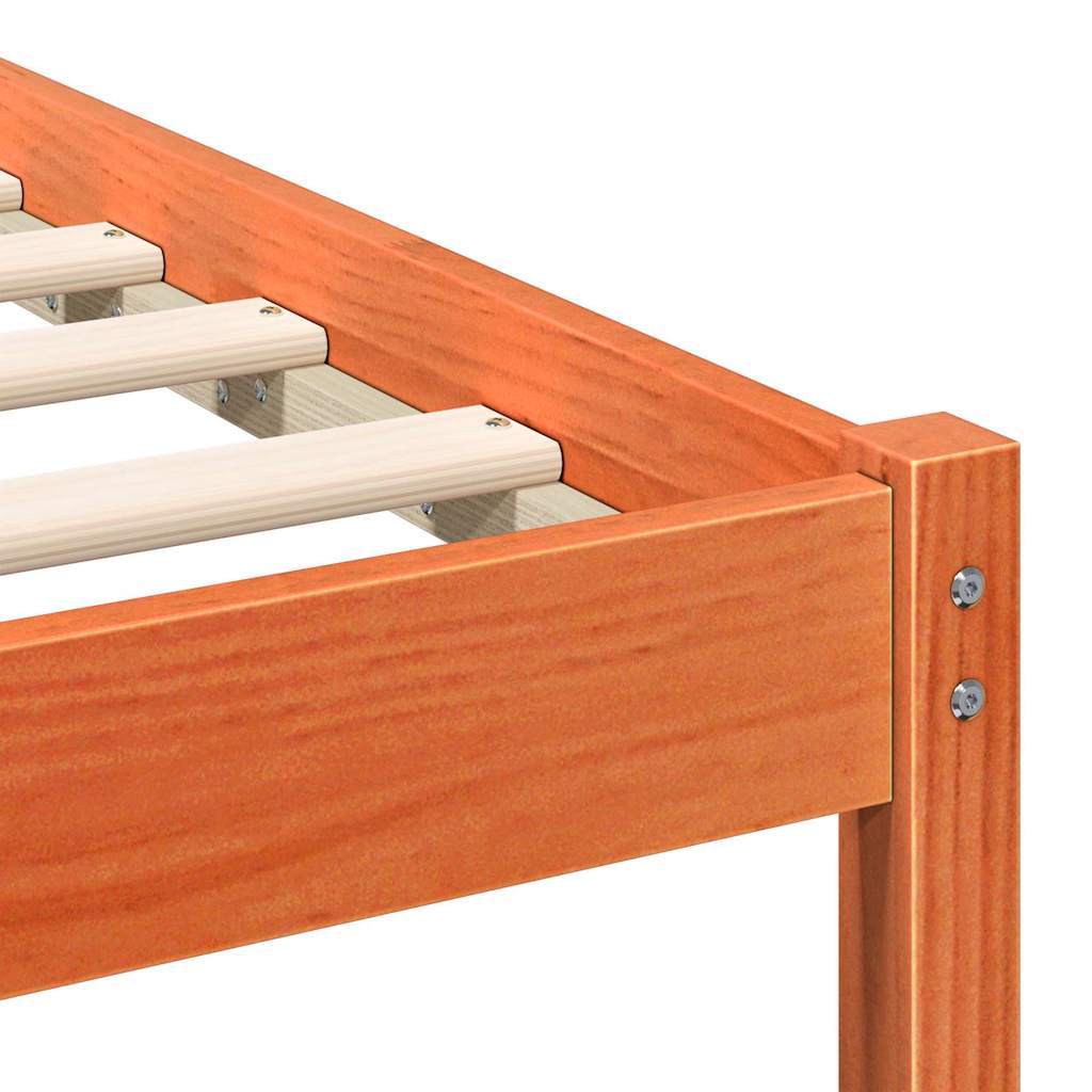 Sengestamme med hodegjerde Vokset Brun 100 x 200 cm Massiv furu