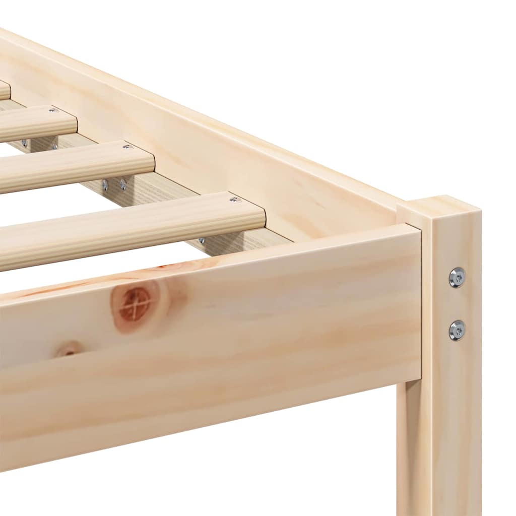 Sengestamme med hodegjerde Brun 90 x 190 cm Massiv furu