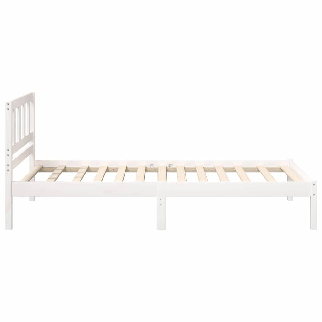 Sengestamme med hodegjerde Hvit 90 x 190 cm Massiv furu