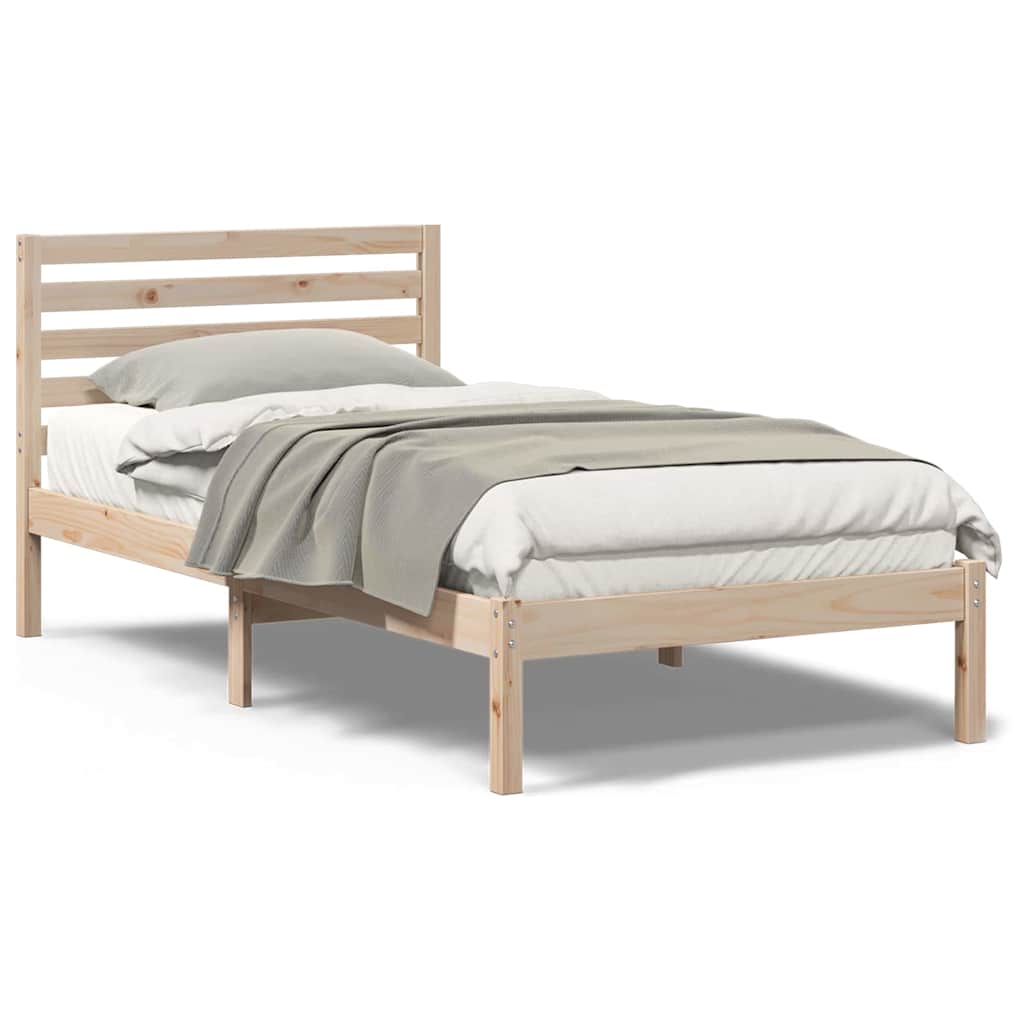 Sengestamme med hodegjerde Brun 90 x 200 cm Heltre furu