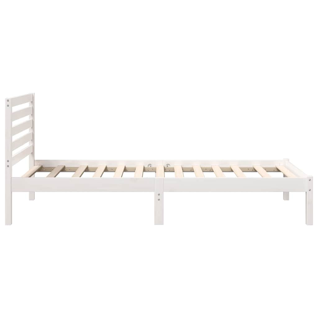 Sengestamme med hodegjerde Hvit 75 x 190 cm Massiv furu