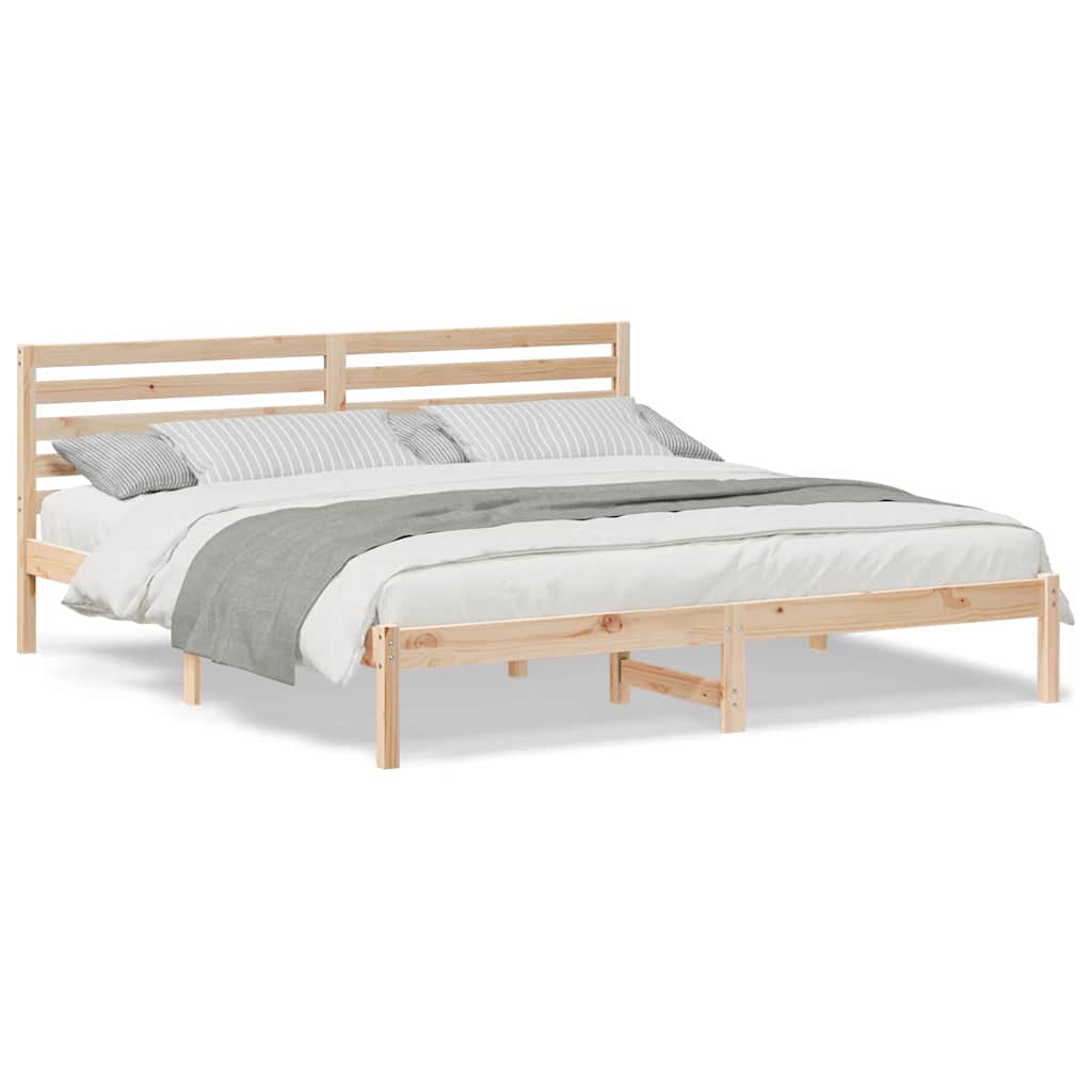 Sengestamme med hodegjerde Brun 180 x 200 cm Heltre furu