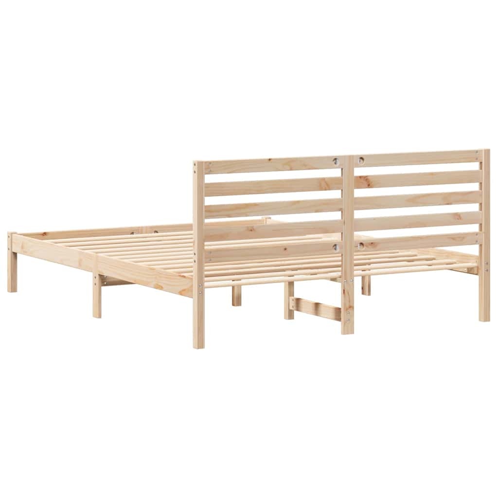 Sengestamme med hodegjerde Brun 160 x 200 cm Heltre furu