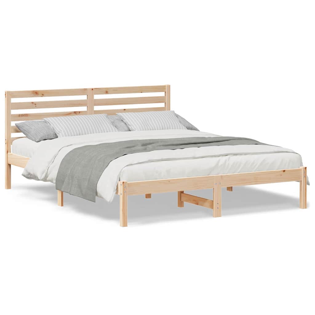 Sengestamme med hodegjerde Brun 150 x 200 cm Heltre furu