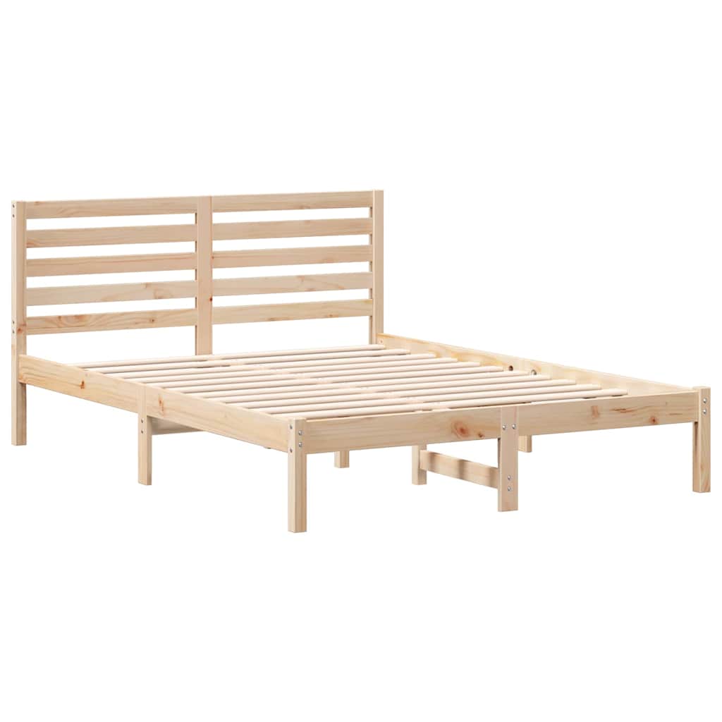 Sengestamme med hodegjerde Brun 120 x 200 cm Massiv furu