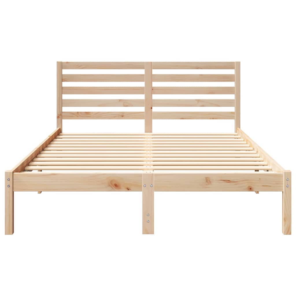 Sengestamme med hodegjerde Brun 120 x 200 cm Massiv furu