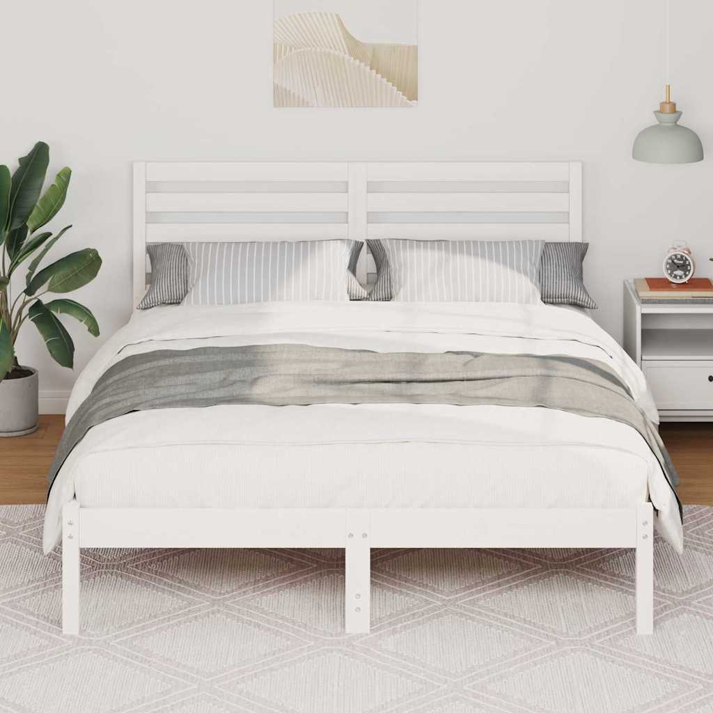 Sengestamme med hodegjerde Hvit 120 x 200 cm Massiv furu