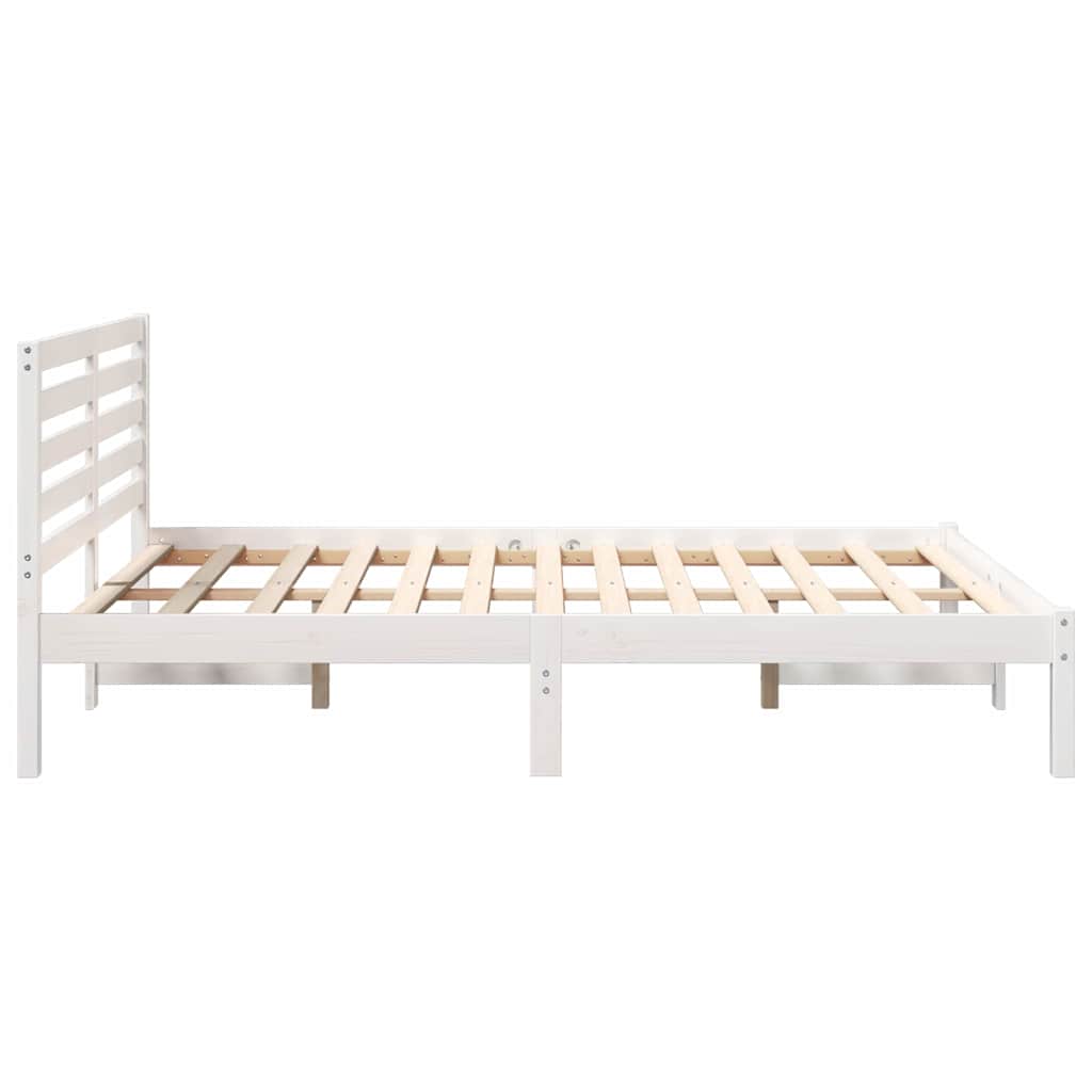 Sengestamme med hodegjerde Hvit 120 x 200 cm Massiv furu