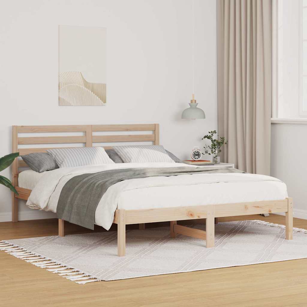 Sengestamme med hodegjerde Brun 120 x 190 cm Heltre furu
