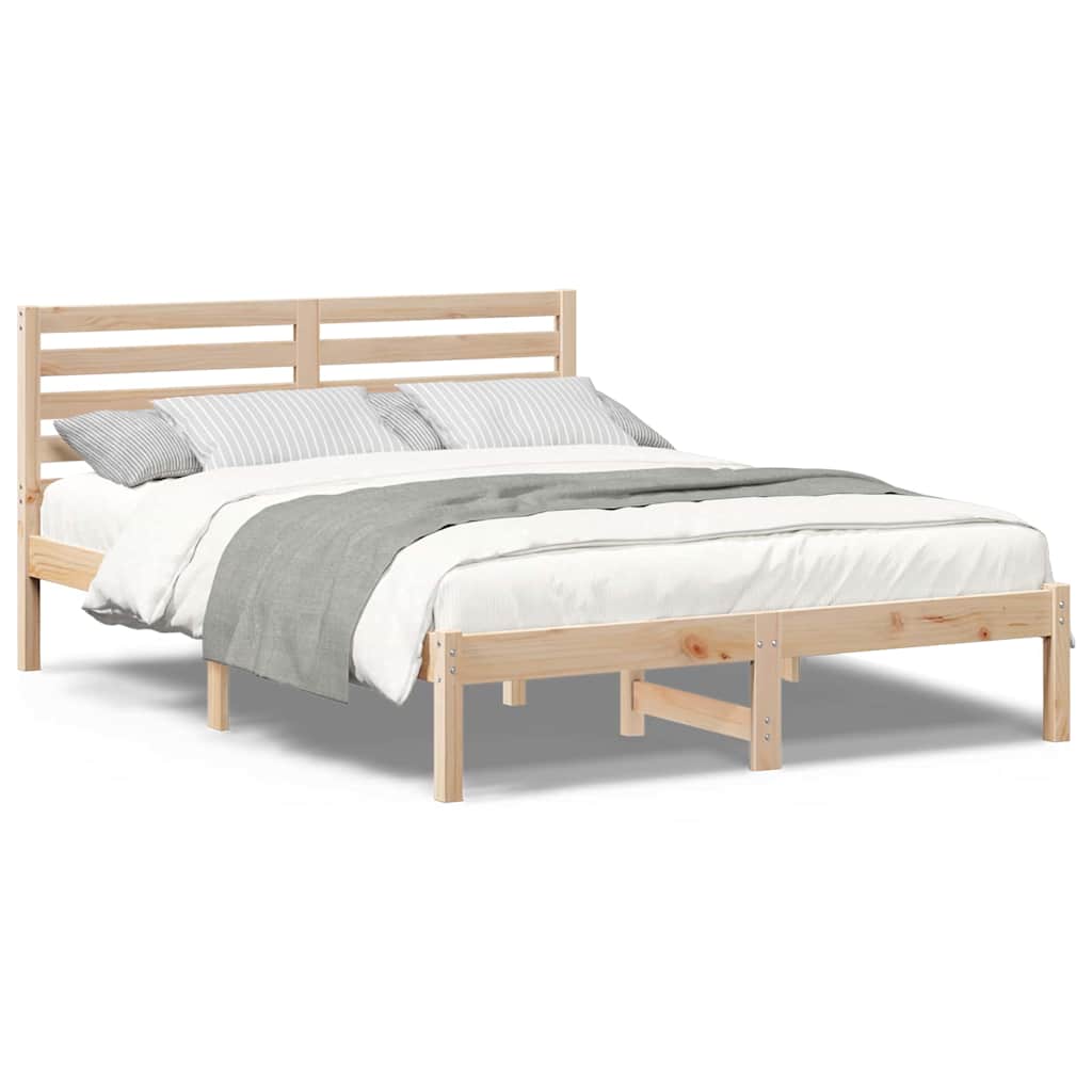 Sengestamme med hodegjerde Brun 120 x 190 cm Heltre furu