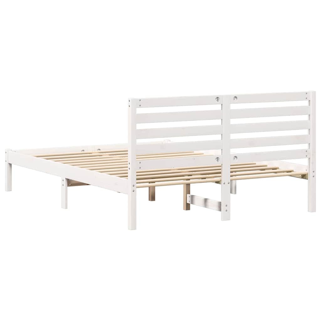 Sengestamme med hodegjerde Hvit 135 x 190 cm Heltre furu