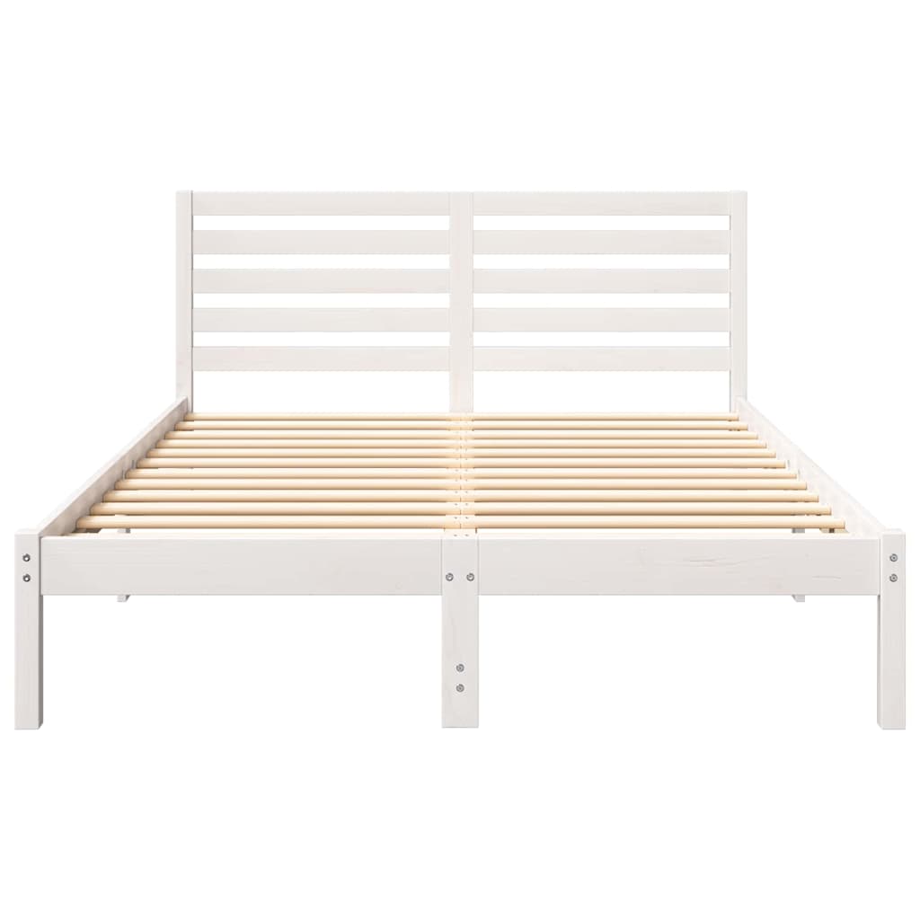 Sengestamme med hodegjerde Hvit 135 x 190 cm Heltre furu