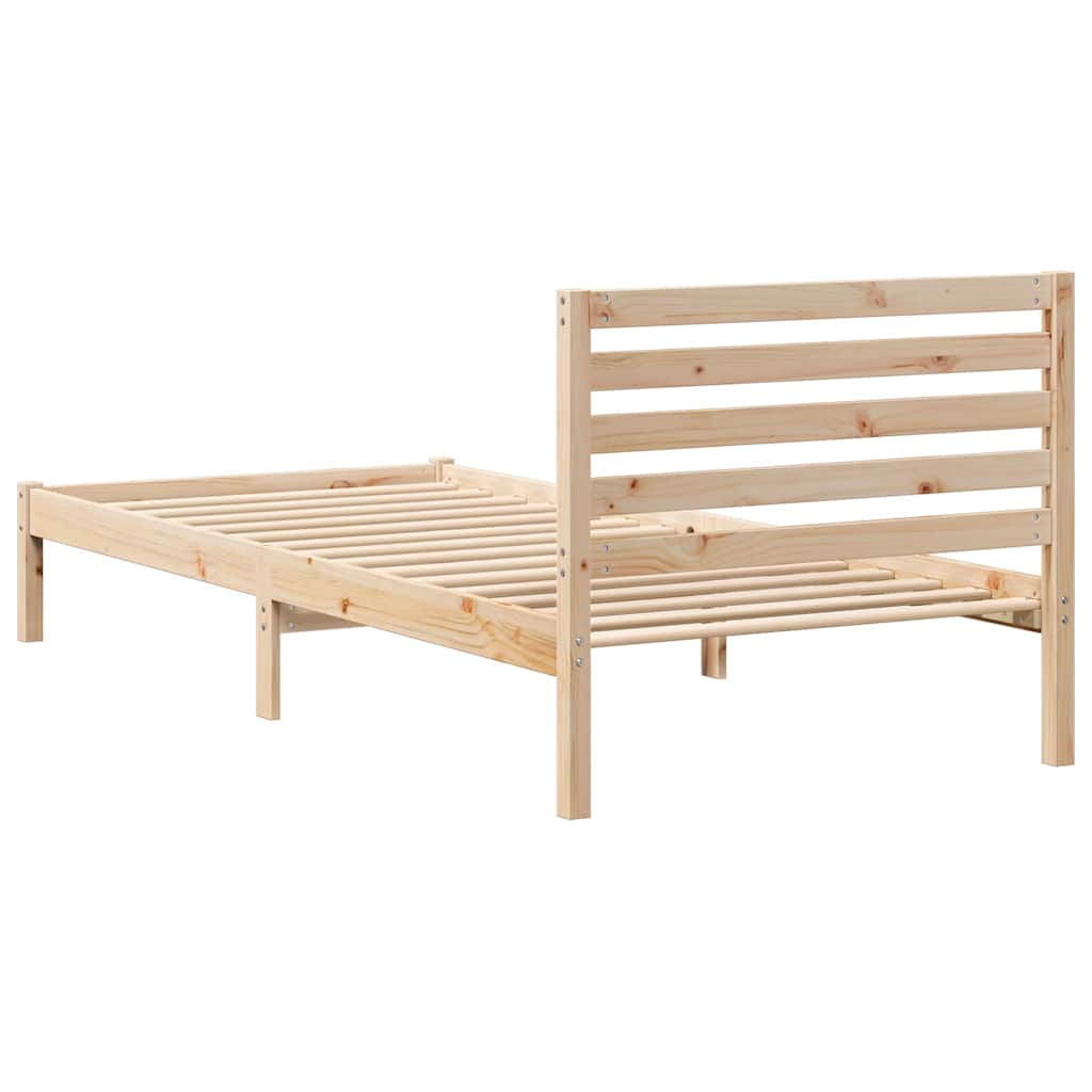 Sengestamme med hodegjerde Brun 80 x 210 cm Massiv furu