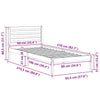 Sengestamme med hodegjerde Brun 90 x 210 cm Heltre furu
