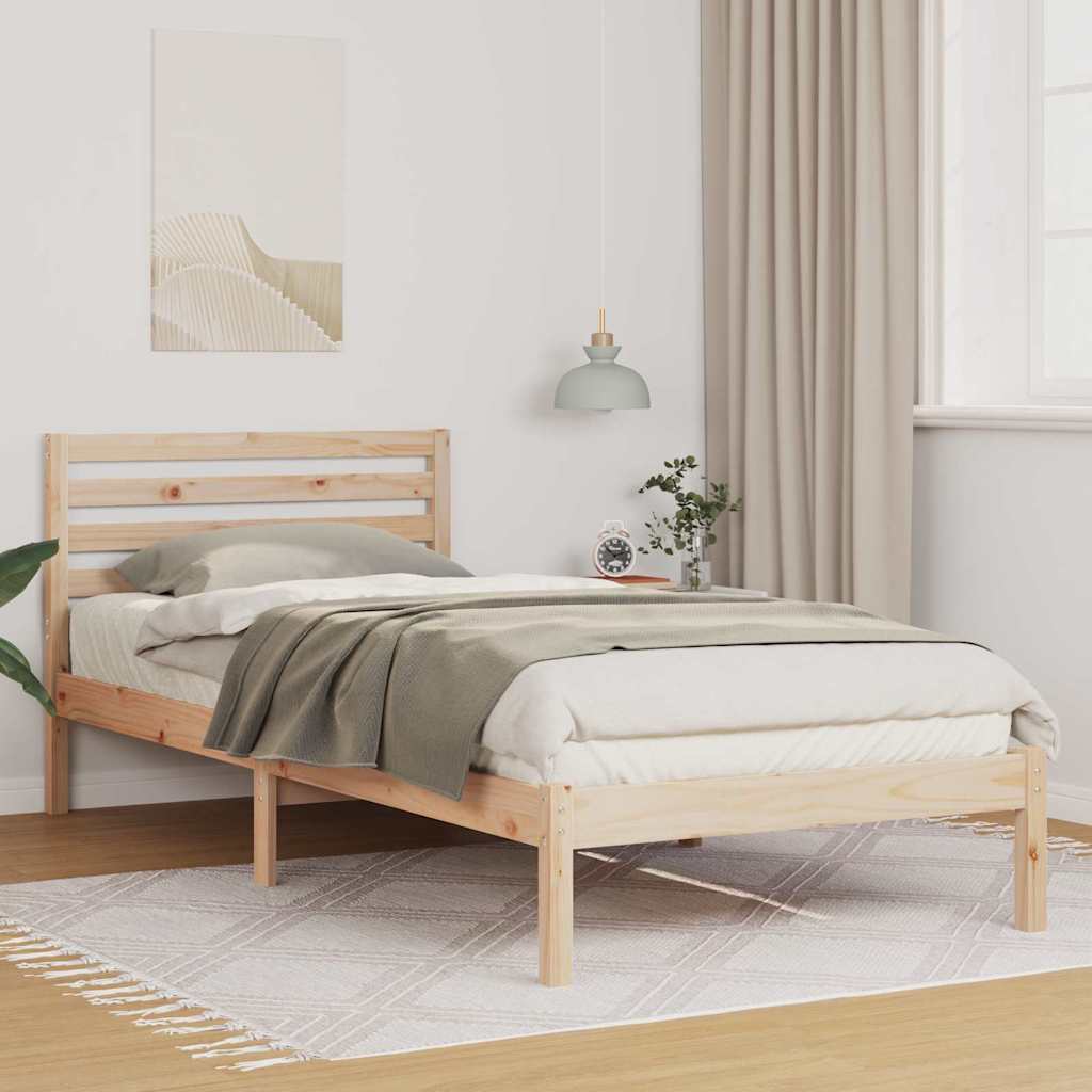 Sengestamme med hodegjerde Brun 100 x 210 cm Heltre furu