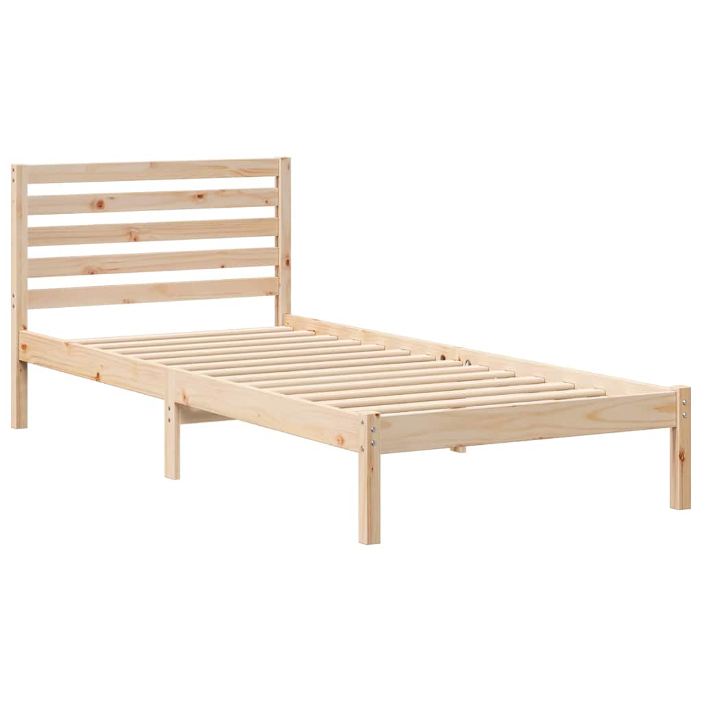 Sengestamme med hodegjerde Brun 100 x 210 cm Massiv furu
