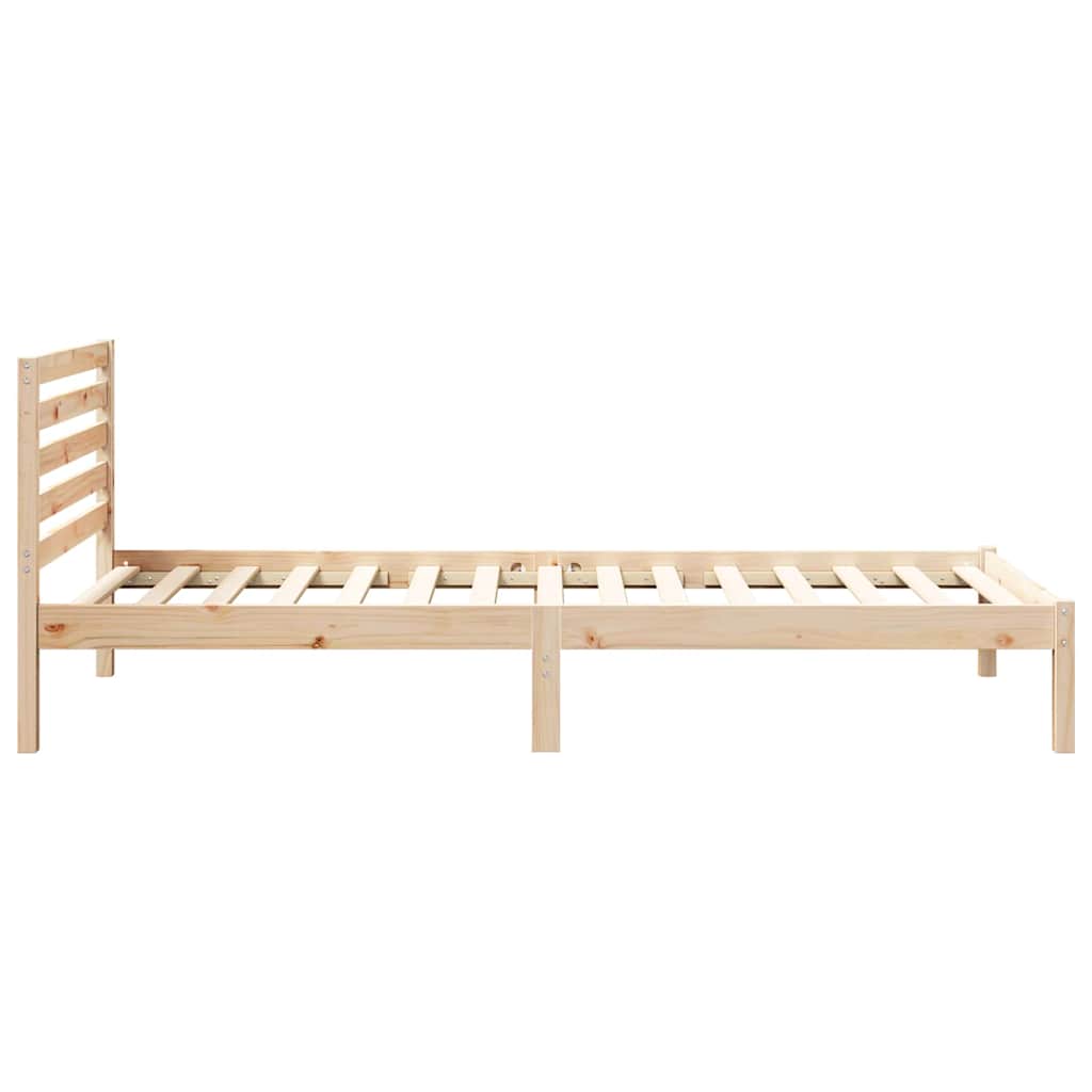 Sengestamme med hodegjerde Brun 100 x 210 cm Massiv furu