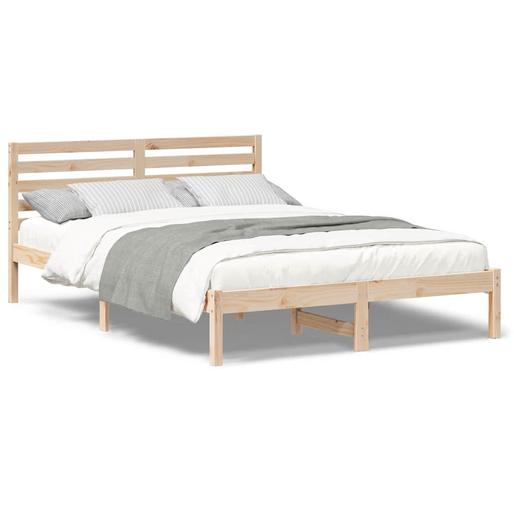 Sengestamme med hodegjerde Brun 140 x 210 cm Heltre furu