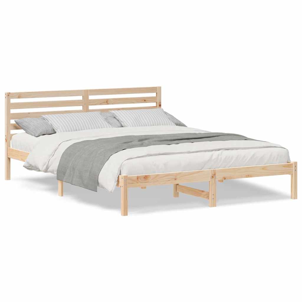 Sengestamme med hodegjerde Brun 160 x 210 cm Heltre furu