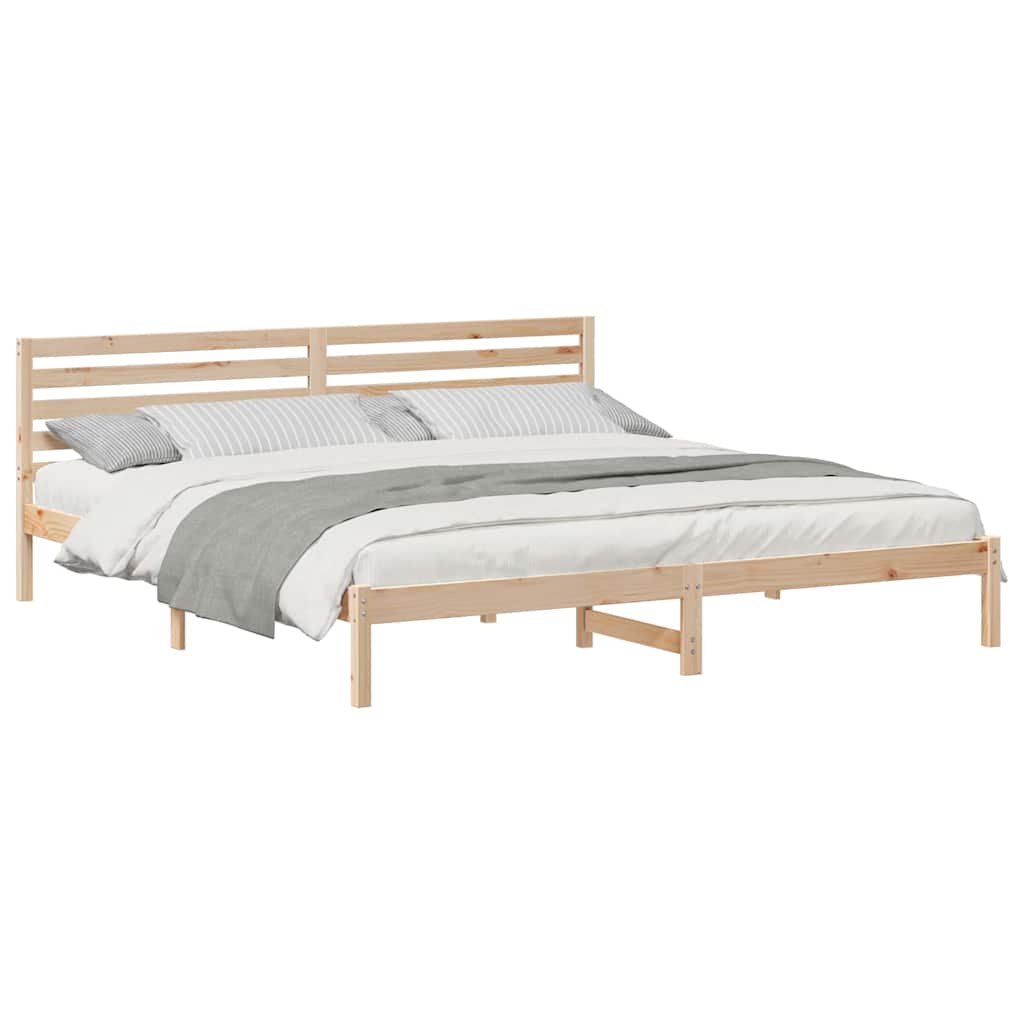 Sengestamme med hodegjerde Brun 200 x 210 cm Massiv furu